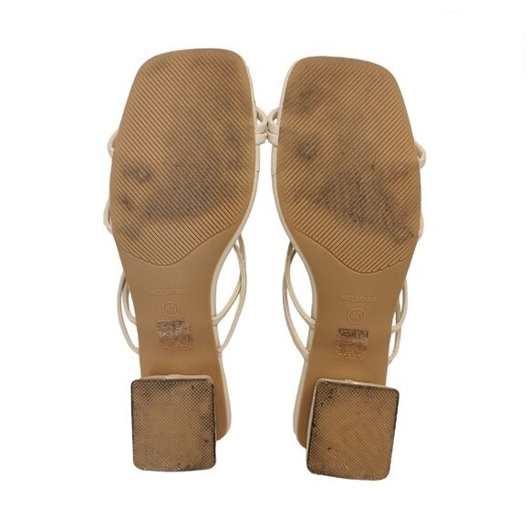 Shein Beige Open Toe Block Heeled Strappy Mule Womens Sandals 9 - Picture 7 of 7